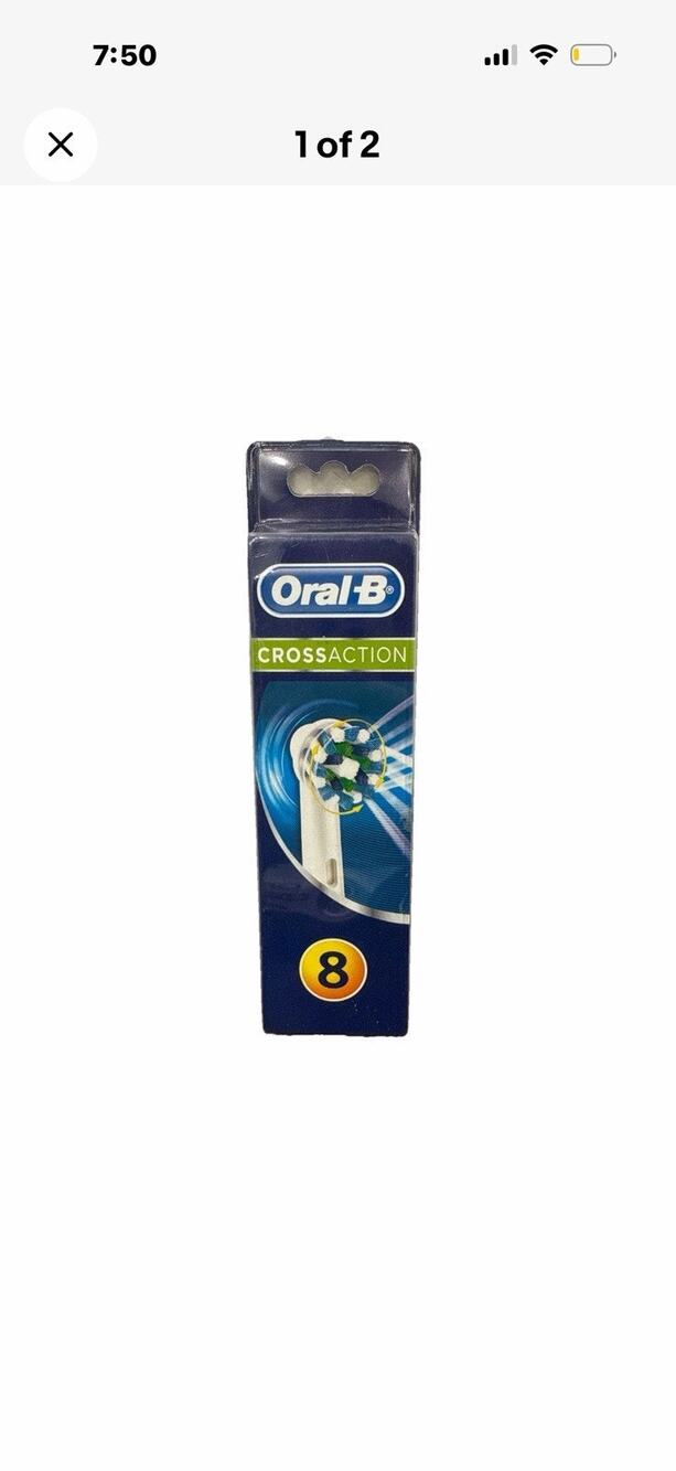 Oral-B Cross Action Electric Toothbrush Replacement Brush Heads - Pack of 8